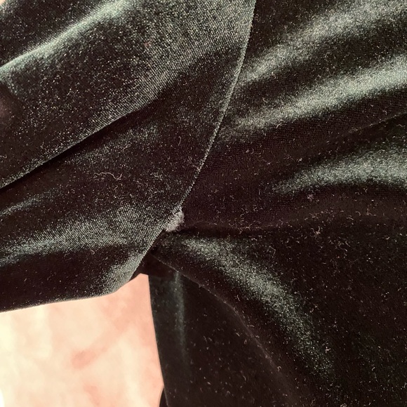 Girls Ava & Lu Hunter Green Velour Dress - Picture 3 of 5